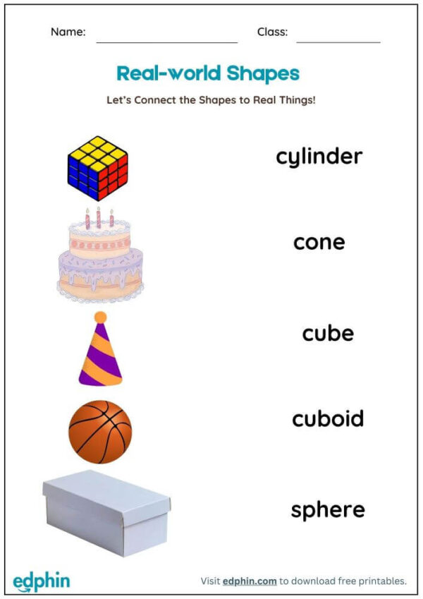 Match Real Objects With Shapes Worksheet With Answers