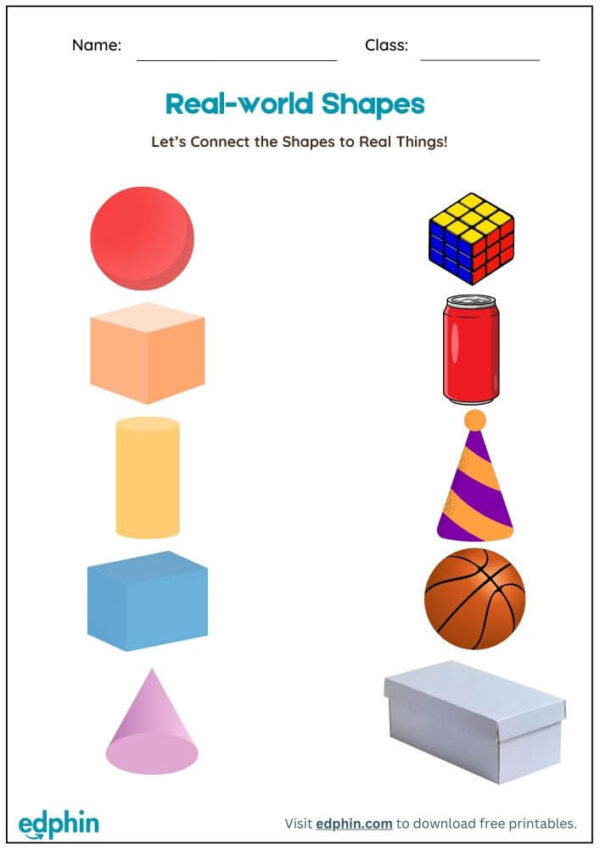 Match Real Objects With Shapes Worksheet With Answers - Image 2