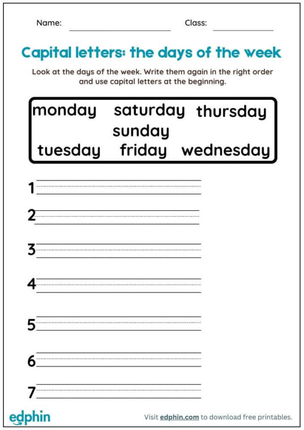 Capitalize The Special Words Worksheet With Answers - Image 2