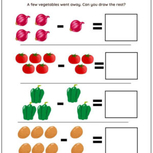 Subtract & Draw Worksheet With Answer