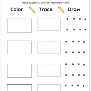 Trace, Draw And Color Shapes Worksheet With Answers