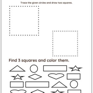 Trace, Draw And Identify Shapes Worksheet With Answers
