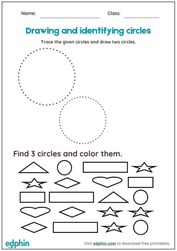 Trace, Draw And Identify Shapes Worksheet With Answers - Image 2