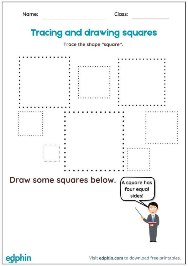 Trace And Draw Shapes Worksheet With Answers - Image 2