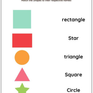 Write & Match Shapes Name Worksheet With Answers