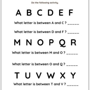 Between Worksheet With Answers
