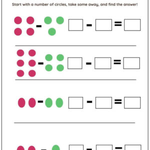 Count & Subtract Worksheet With Answer