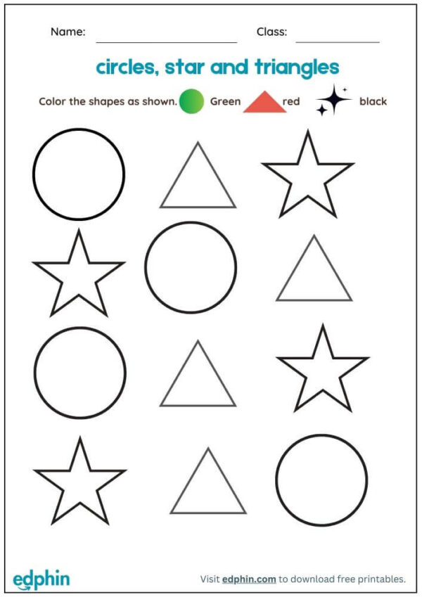 Find And Color Shapes Worksheet With Answers