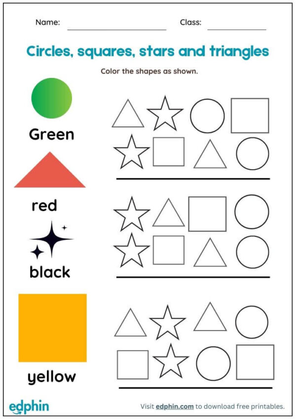 Find And Color Shapes Worksheet With Answers - Image 2