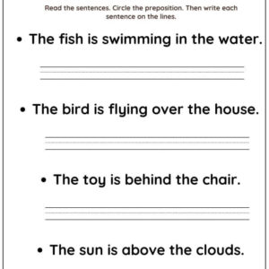Identify Prepositions In Sentences Worksheet With Answers